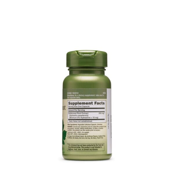 Version 1.0.0 Frasco goldenseal extracto raíz vegetal 50 porciones GNC