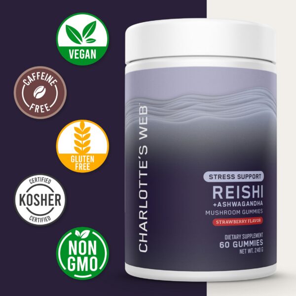 Version 1.0.0 Frasco de gomas naturales Charlotte's Web para manejo del estrés