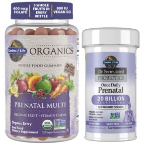 Frasco de gominolas multivitamínicas prenatales Garden of Life