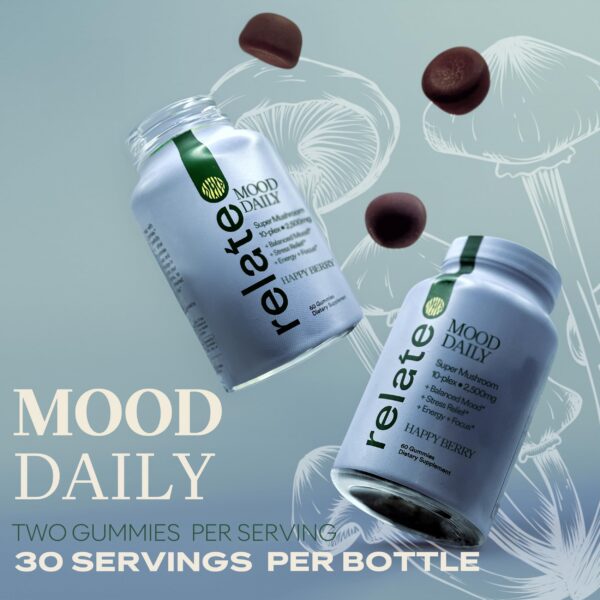 Frasco gomitas alivio estrés relate Mood