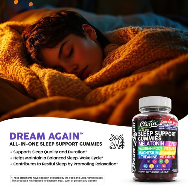 Version 1.0.0 Frasco de gomitas para ayuda sueño con vitaminas y plantas