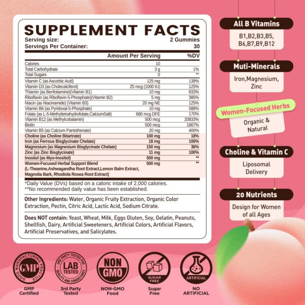 Frasco de gomitas B para mujeres