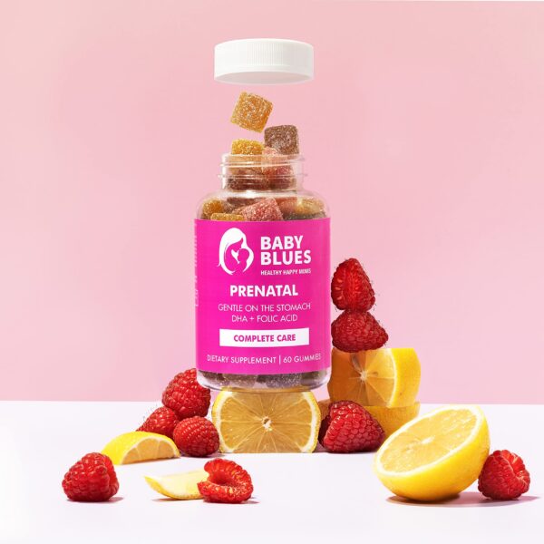Version 1.0.0 Frasco de gomitas Baby Blues multivitaminas prenatales 60 unidades