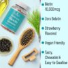 Frasco gomitas biotina para crecimiento de cabello fuerte veganas