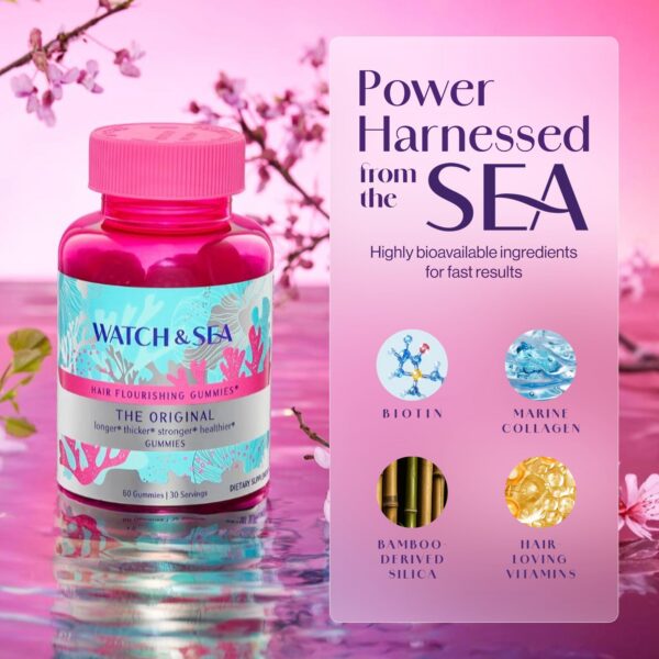 Frasco cerrado de gomitas para cabello con sabor a maracuyá