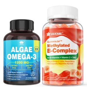 Frasco gomitas complejo B y omega 3 algas LILICARE