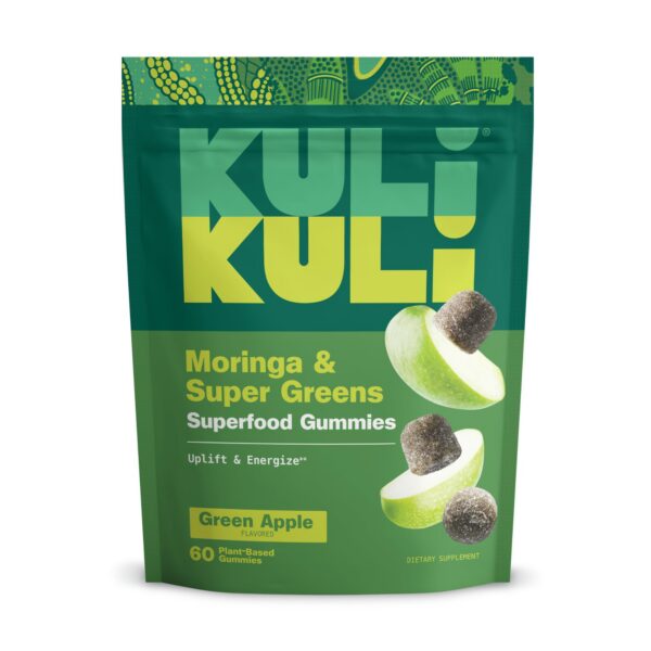Frasco de gomitas energéticas Kuli Kuli con moringa 60 unidades