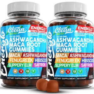 Frasco gomitas Energlo Ashwagandha y Maca sabor durazno 60 unidades