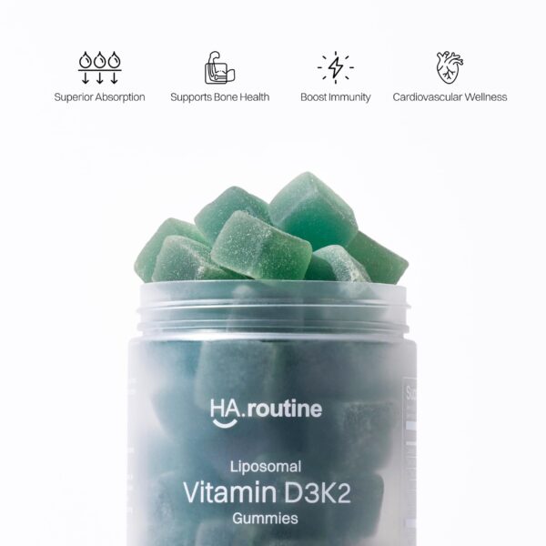 Frasco de gomitas Haroutine vitamina D3 y K2 sabor bayas mixtas