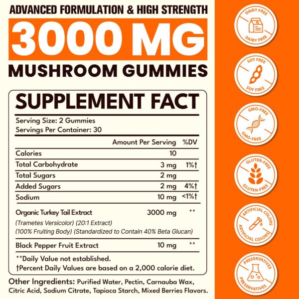 Frasco gomitas hongos con beta glucanos Qazwer