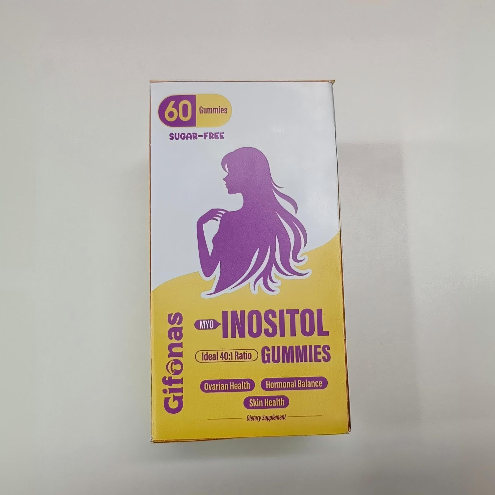 gifonas Inositol gomitas con Myo-Inositol y D-Chiro-Inositol, D3, Omega-3, Zinc y ácido fólico, 60 gomitas