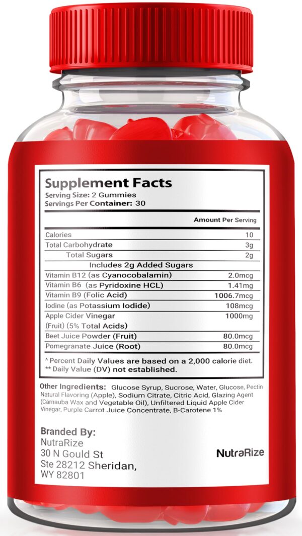 Frasco de gomitas Keto Burner ACV NutraRize