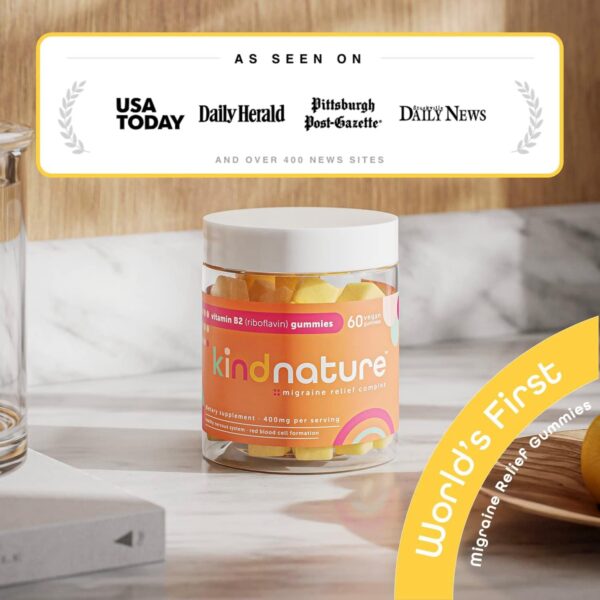 Frasco y gomitas Kind Nature vitamina B2 y potasio