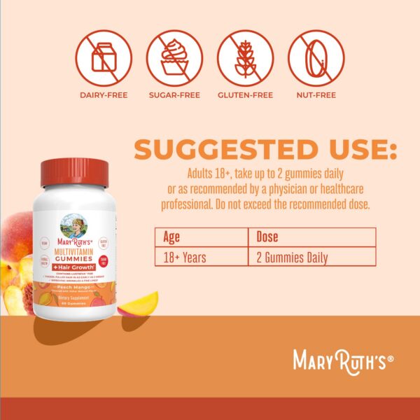 Frasco de gomitas multivitamínicas para cabello grueso MaryRuth