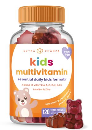 Version 1.0.0 Frasco de gomitas multivitamínicas NutraChamps para niños