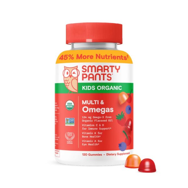 Frasco gomitas multivitamínicas orgánicas para niños SmartyPants