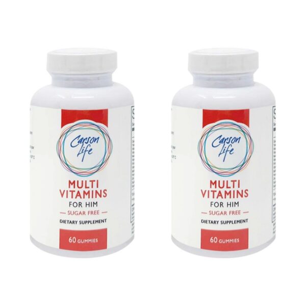 Frasco de gomitas multivitamínicas Carson Life para hombre