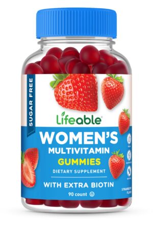 Frasco de gomitas multivitamínicas Lifeable para mujeres sin azúcar