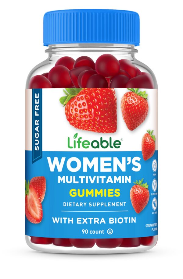 Frasco de gomitas multivitamínicas Lifeable para mujeres sin azúcar
