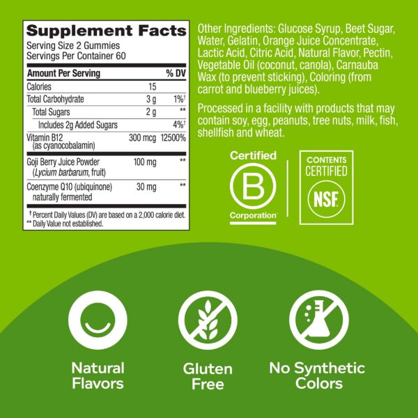 Version 1.0.0 Frasco de gomitas OLLY Daily Energy sin cafeina