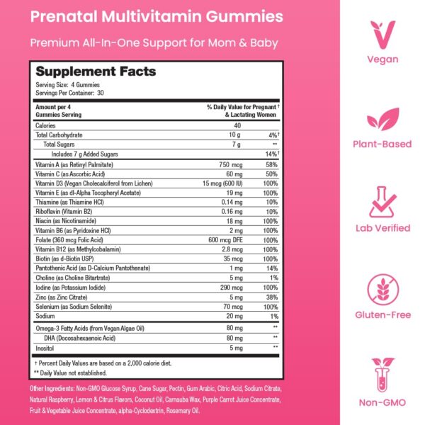 Frasco gomitas prenatales Mother's Promise