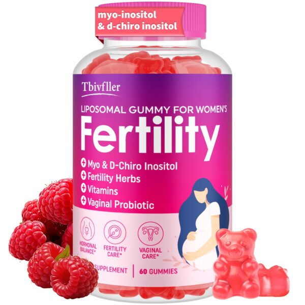 Frasco gomitas prenatales tbivfller sabor frambuesa fertilidad mujer