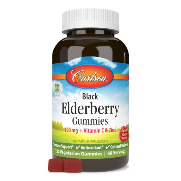 Frasco Gomitas Saúco Negro Carlson 120 unidades