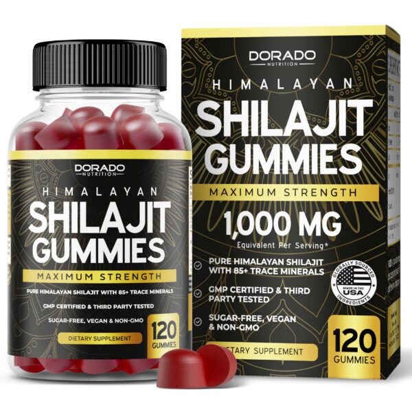 Frasco gomitas shilajit puro himalaya dorado nutrition