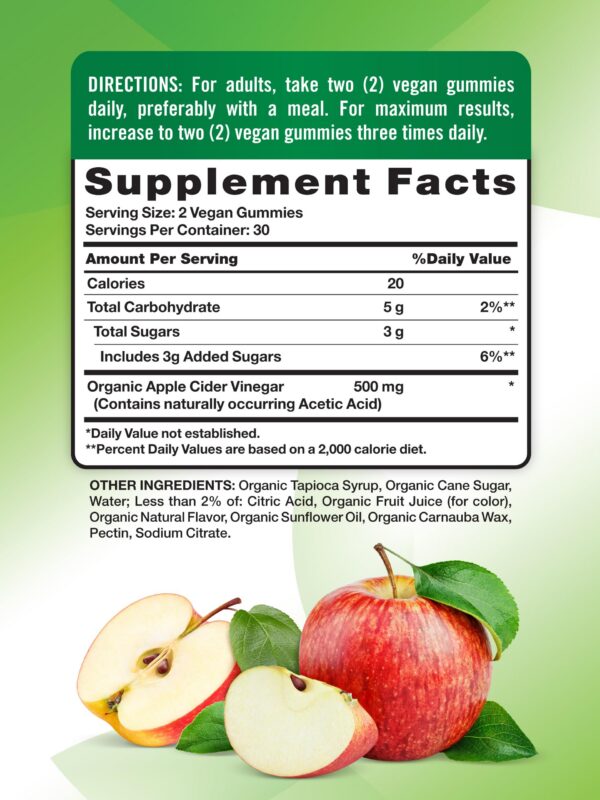 Frasco Gomitas veganas sabor manzana Nature's Truth