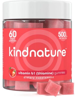 Frasco gomitas vitamina B1 Kind Nature 500mg 60 unidades