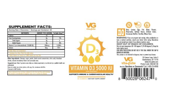 Frasco gomitas vitamina D3 10000 UI con zinc y echinacea