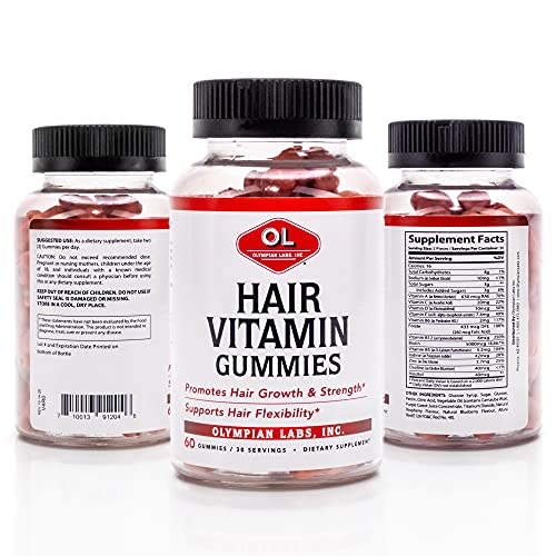 Frasco gomitas vitaminas biotina cabello Olympian Labs