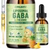 Frasco con gotas liposomales GABA L-Theanine sabor piña