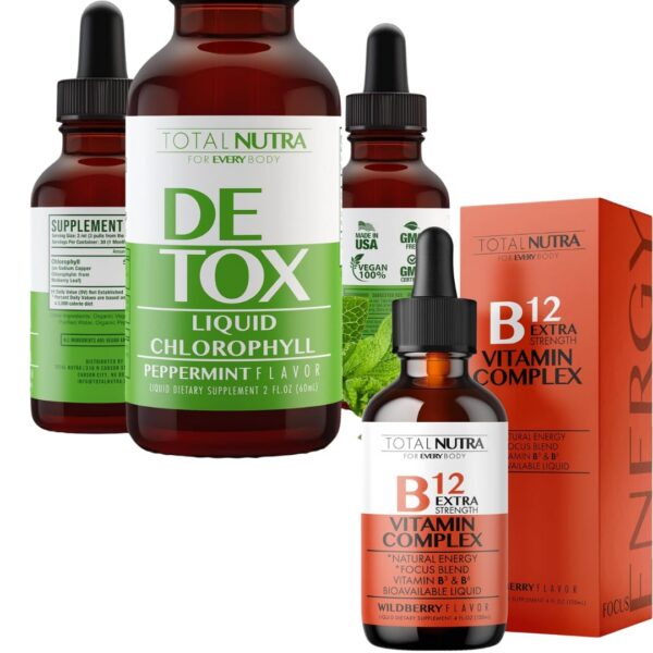 Frasco de gotas líquidas de clorofila Total Nutra