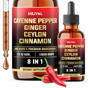 Frasco gotas líquidas MILIVOL 8en1 pimienta cayena y hierbas
