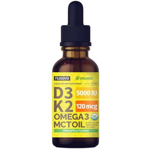 Version 1.0.0 Frasco gotas líquidas NUSAVA Vitamina D3 K2 2 fl oz