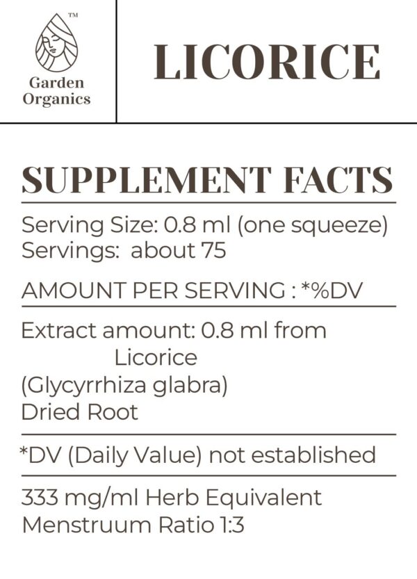 Frasco gotas líquidas regaliz sin alcohol 100% natural