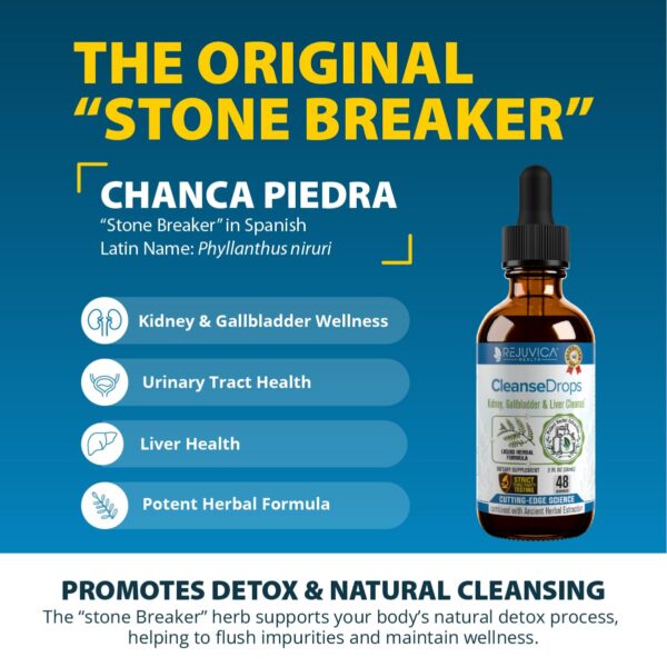 Frasco de gotas líquidas Rejuvica Cleanse para detoxificación natural