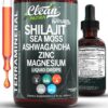 Frasco de gotas líquidas Shilajit con musgo marino Clean Nutraceuticals