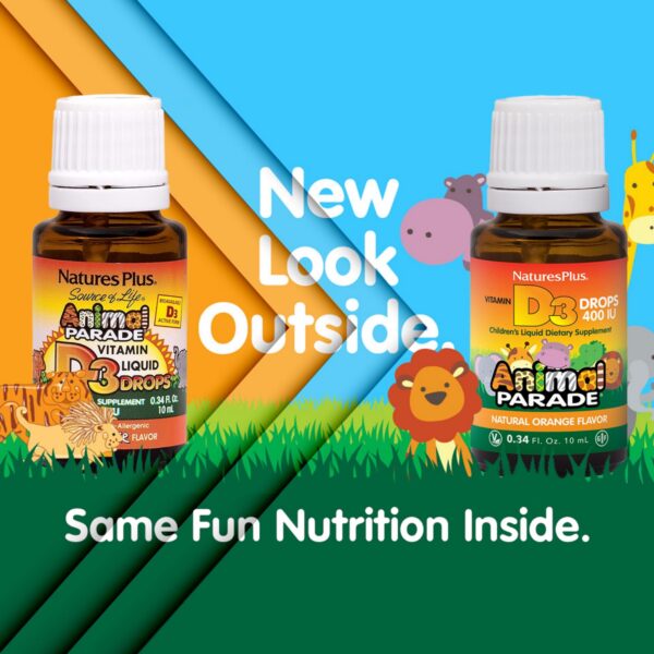 Frasco gotas líquidas vitamina d3 sabor naranja naturesplus