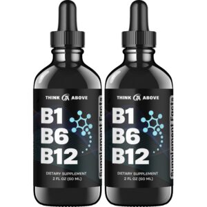 Frasco gotas líquidas vitaminas B1 B6 B12 para energía y nervios