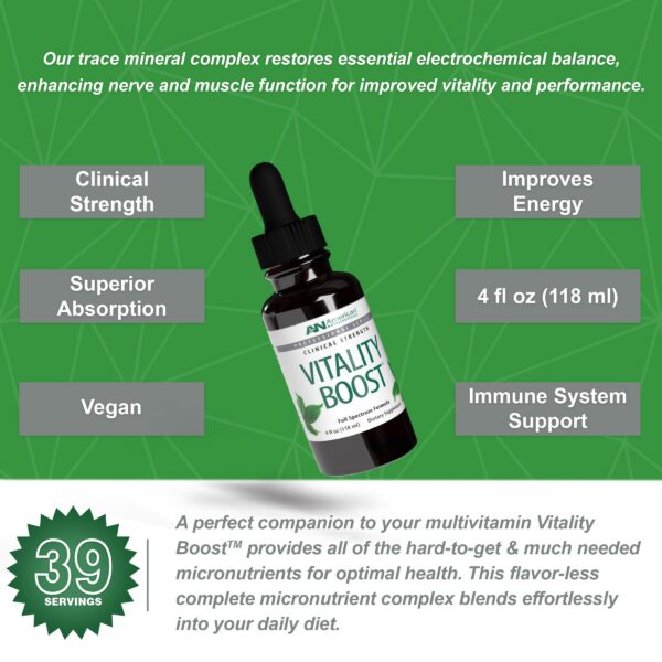 Frasco de gotas minerales Vitality Boost para energía y vitalidad