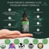 Frasco de gotas nootrópicas PLANTORIGIN con etiqueta frontal