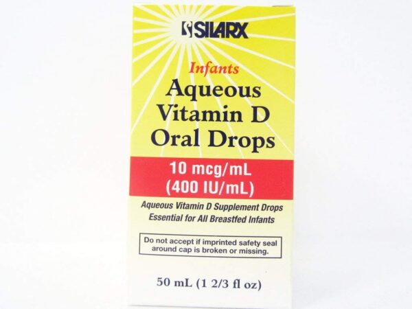 Frasco de 50ml gotas orales de vitamina D Silarx para bebés