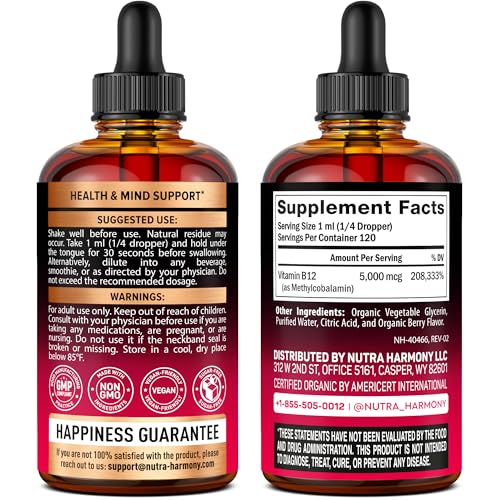 Frasco gotas vitamina B12 líquida orgánica para energía y enfoque