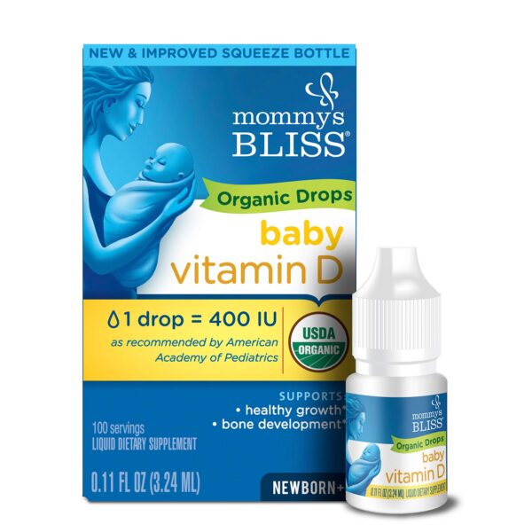 Frasco gotas vitamina D orgánicas para bebé Mommy's Bliss 0.11 Fl Oz