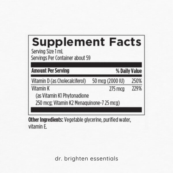 Version 1.0.0 Frasco gotas vitamina D3 K2 Dr. Brighten con etiqueta