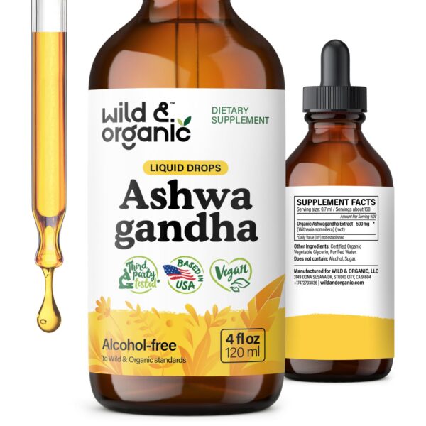 Version 1.0.0 Frasco de gotas Wild & Organic Ashwagandha 4 fl oz