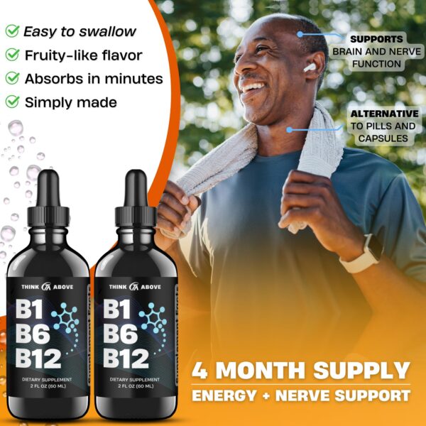 Frasco con gotero para suplemento líquido de vitaminas B