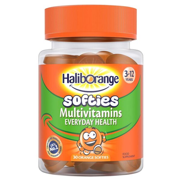 Frasco Haliborange Softies multivitamínicas sabor naranja 30 caps